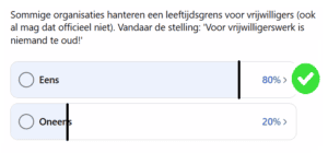 'Voor vrijwilligerswerk is niemand te oud'. Uitslag van de poll!