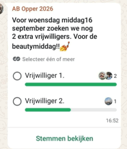 Flexpool uitvraag vrijwilligers voorbeeld