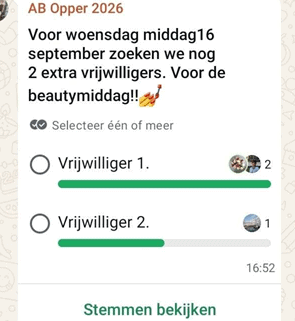 Flexpool uitvraag vrijwilligers voorbeeld